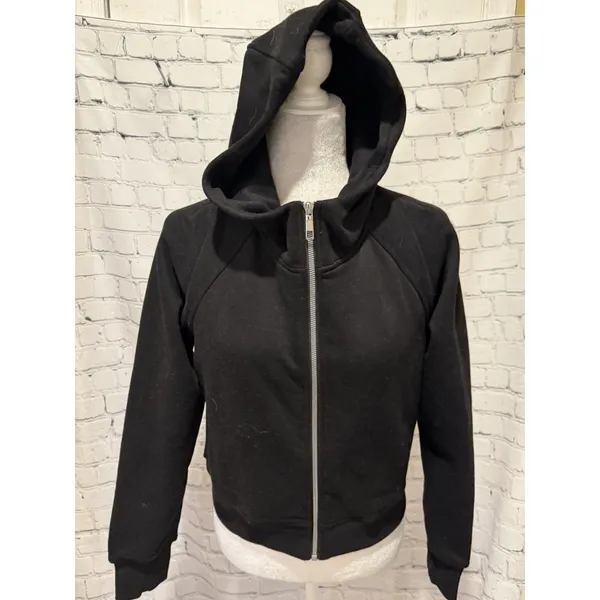 Trendy Queen Zip Up Hoodies For Women Cropped Sweatshirts Fall Y2K Size Small - Image 2