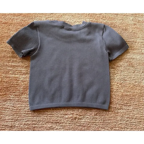 Zara Cropped Ribbed Tee For Girls Size XS - Image 3