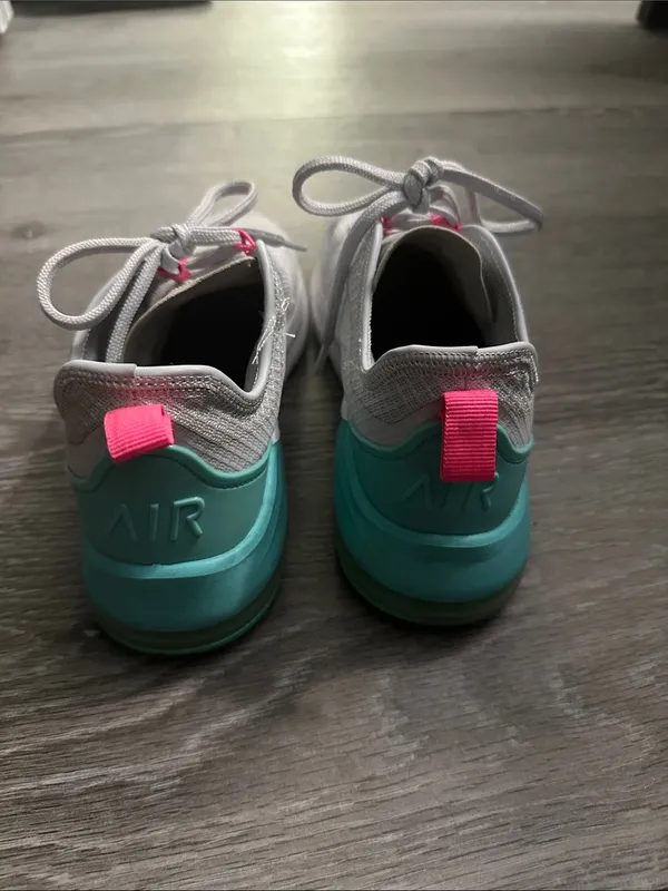 Nike women White Sneakers with Pink Accents and Teal Heel - Image 3
