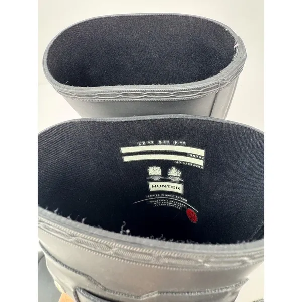 Hunter Womens Rain Boots Black Original Short Pull On Waterproof Outdoor US 6 - Image 7