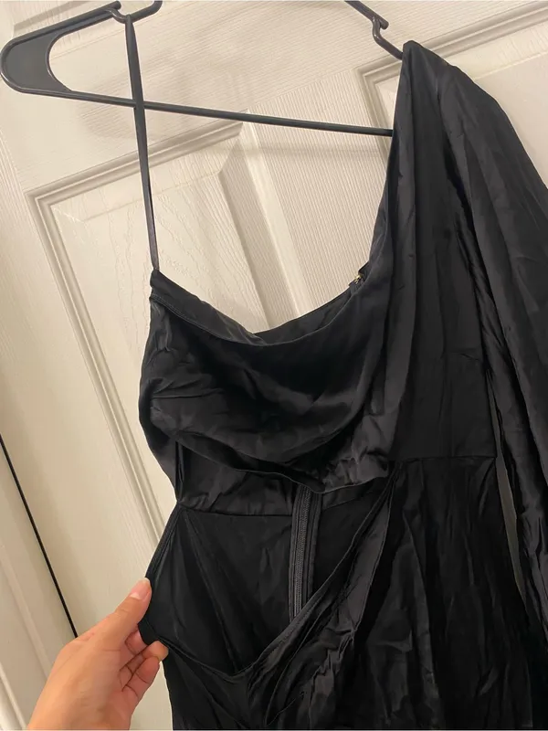 Michael Costello X Revolve Kamaria Gown Black One-Shoulder Cutout Maxi Dress - Image 7