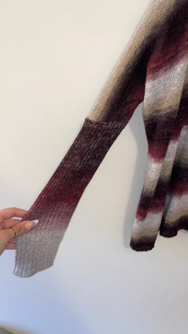 Eyeshadow Dark Purple Striped Cardigan - Image 4