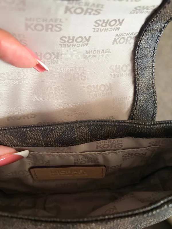 Michael Kors Signature Coated Canvas and Leather Flap Crossbody Bag - Image 3