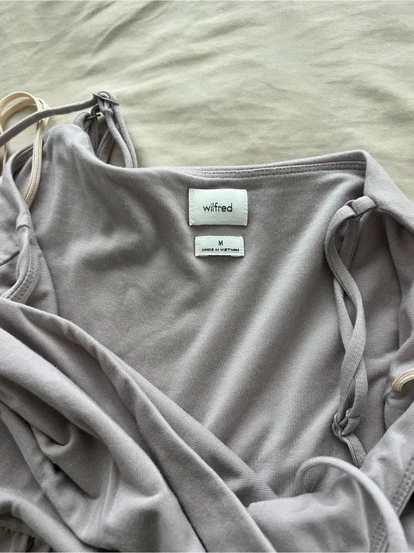 Aritzia Wilfred Light Gray Wide-Leg Jumpsuit - Image 4