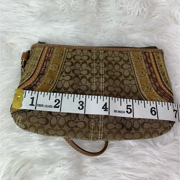 COACH Brown Signature Canvas Wristlet - Image 9