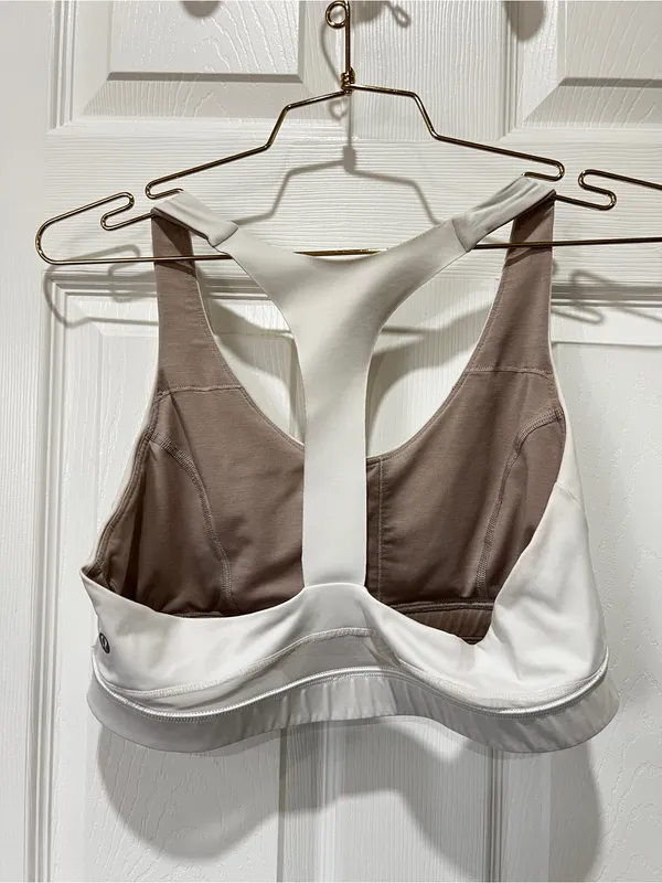 Lululemon White Break Free Activewear Sports Bra Nulux Size 12 Athleisure - Image 3