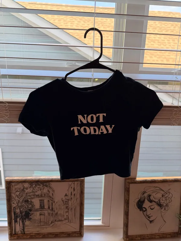 Garage “Not Today” Cropped Baby Tee - Image 5