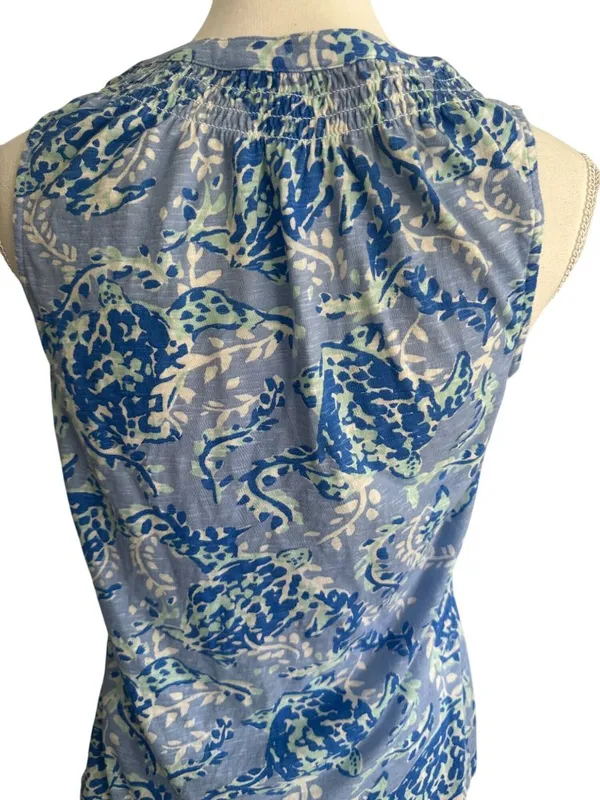LILLY PULITZER Sea Turtle Blue Tank Top Size Small - Image 6