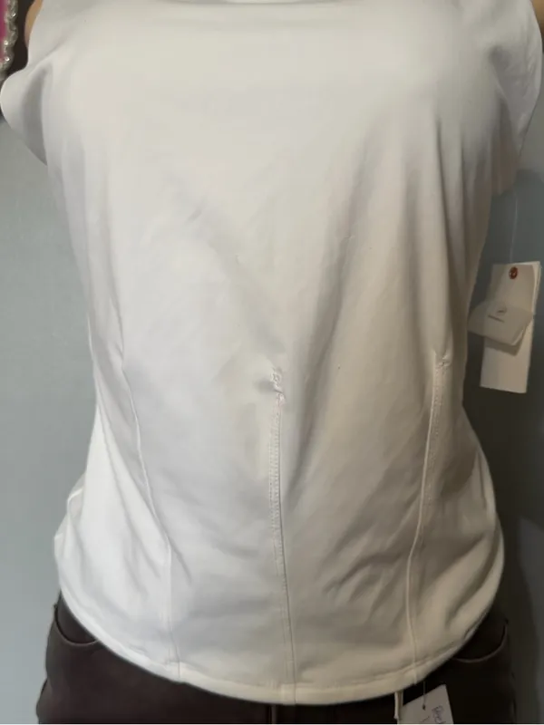 Good American White Sleeveless Crew Tank Top - Image 2