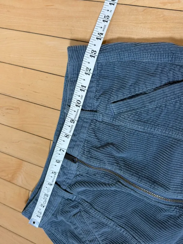 American Eagle Hi Rise A Line Grey Corduroy Zip Front Mini Skirt Size 0 - Image 4