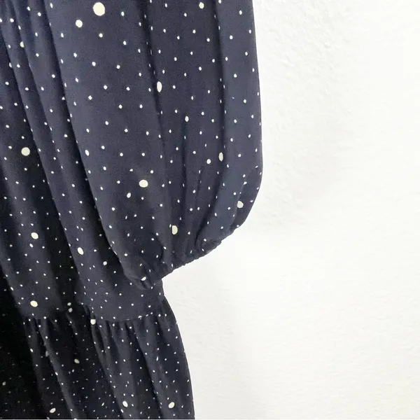LAUREN RALPH LAUREN Navy Speckled Long Sleeves Tiered Dress Size 14 - Image 10