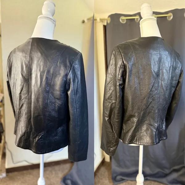Reba Leather Studded Jacket M Black Y2K Western Rockstar Moto Indie Sleaze - Image 6