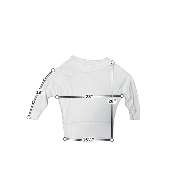 We The Free Free People Cream Off Shoulder Batwing Pullover Top Medium - Image 3