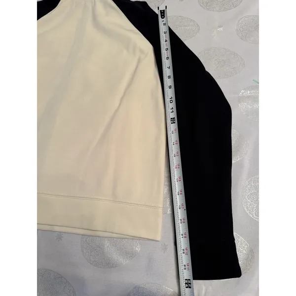 Lauren Ralph Lauren Zip Up Jacket Crest Cream Black Women's Large Ivory - Image 4
