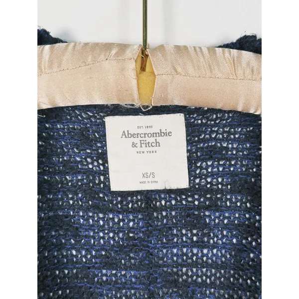 Vintage Y2K Abercrombie & Fitch V-neck Cardigan Womens XS/S Blue Moose Preppy - Image 3