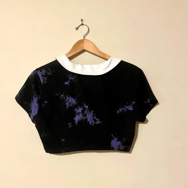 KILLSTAR Gothic Dye Fast Crop Top in Violet - Image 2