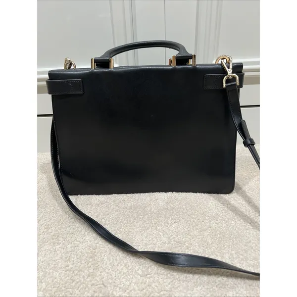 Michael Kors Tatiana Convertible Satchel Crossbody‎ Handbag Black Leather - Image 5