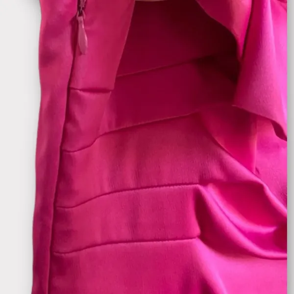 Laundry by Shelli Segal‎ Ruffled One-Shoulder satin mini Dress barbie pink - Image 5