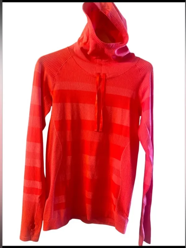 Brooks Moving Comfort striped running pullover thumbholes nwot - Image 2