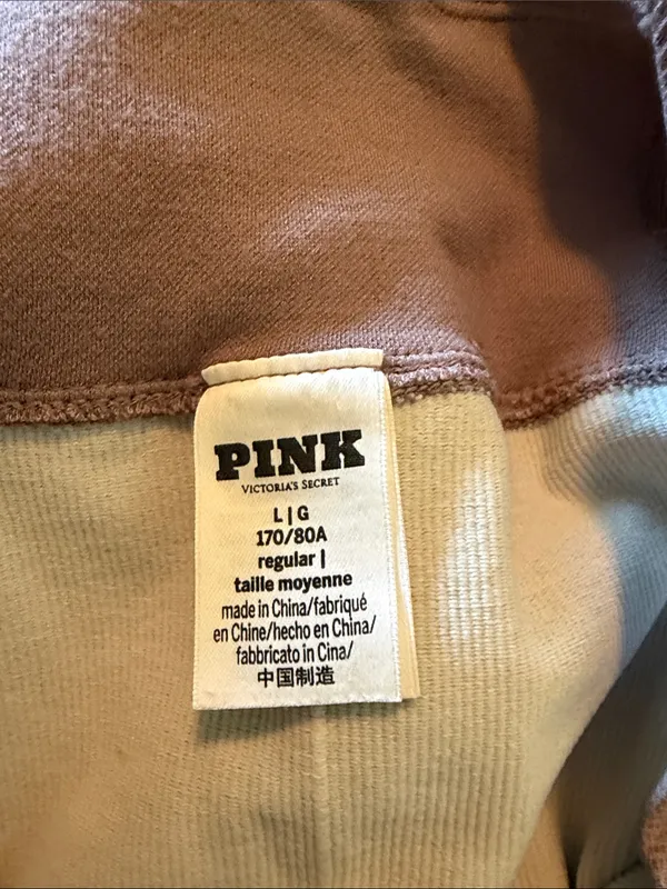 PINK Victoria's Secret Mauve Leggings with Ivory Argyle Side Trim - Image 3