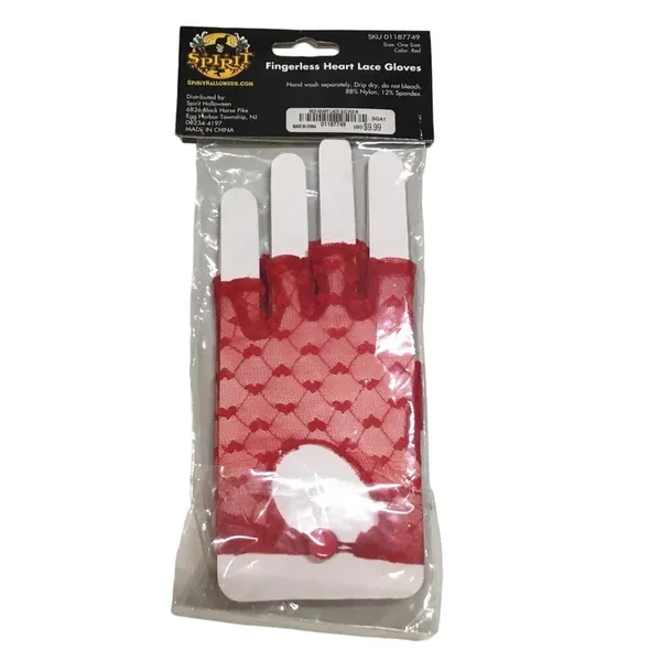 Spirit Fingerless Heart Lace Gloves - Image 3