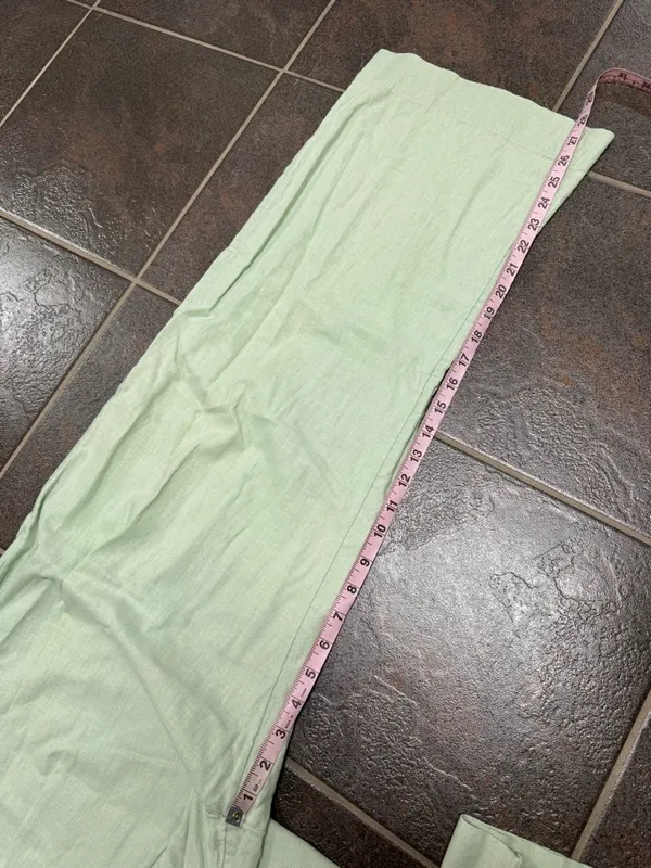 Abercrombie & Fitch A&F Sloane Tailored Linen Blend Wide Leg Pants Green Large - Image 11