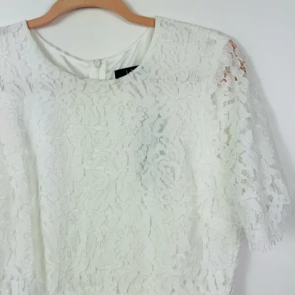 LULU'S Devotion White Lace Short‎ Sleeve Midi Dress Size Large NWT - Image 8