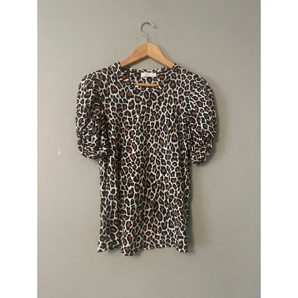 A.L.C‎ Kati Leopard-Print Puff-Sleeve Tee - Image 3