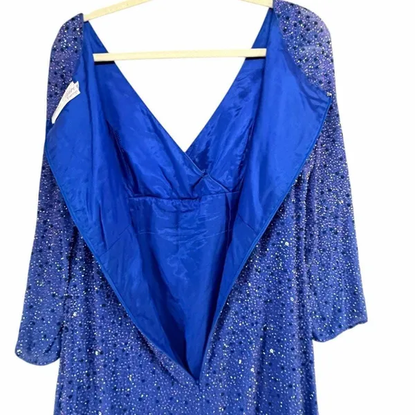 Mon Cheri Vintage Embellished Evening Gown Blue Size 12 Formal Dress‎ Wedding - Image 9