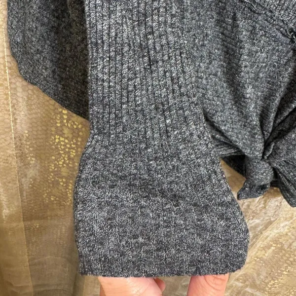 We The Free People Londontown Thermal Tunic Top Charcoal Gray Stretch XS - Image 7