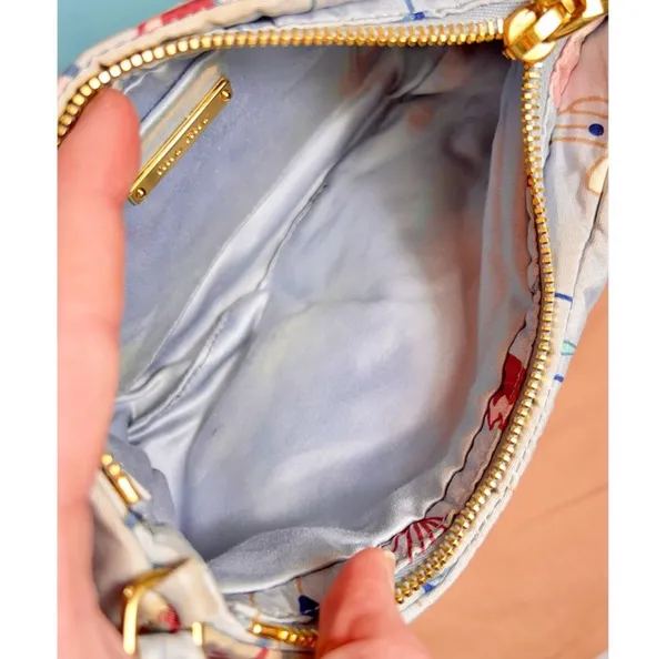 Miu Miu Baby Blue Silk Lined Clutch/Cosmetic Bag - Image 5