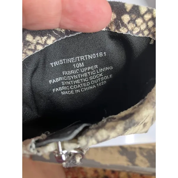 Steve Madden Tristine Booties Women 10M Tan Snakeskin Excellent Block Heel Zip - Image 7