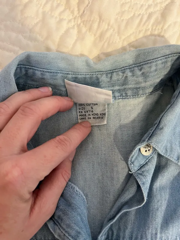 Vintage Jordache Denim Chambray Button Down Shirt - Image 7