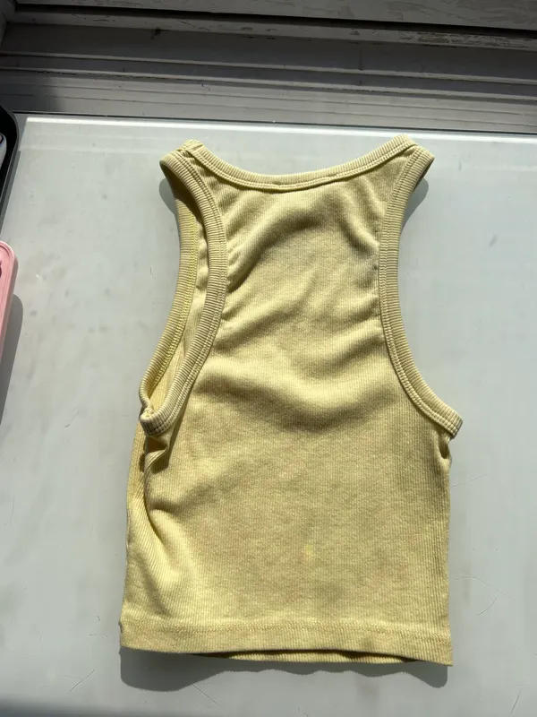 ZARA Yellow Ribbed Tank Top - Image 2