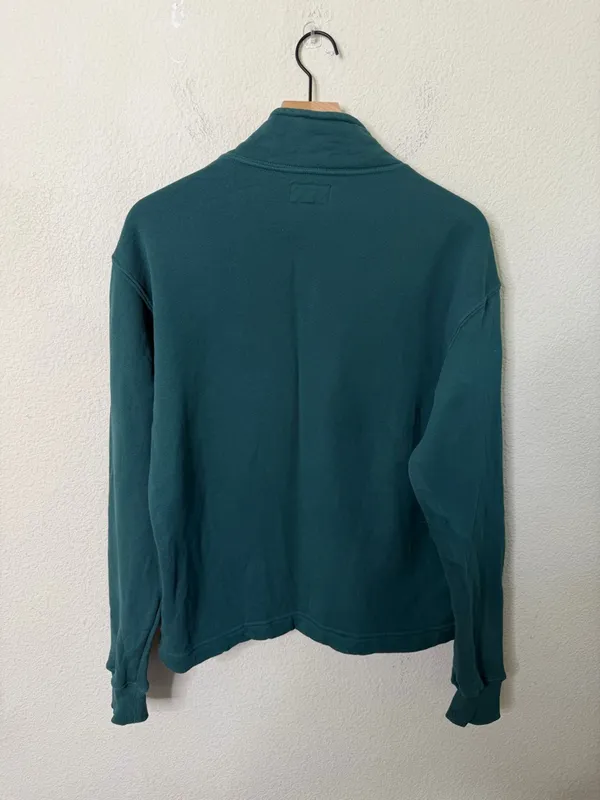 American Giant Teal Green French Terry Half Zip Pullover‎ Sweater Womens Size L - Image 4