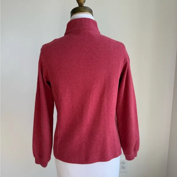 PETER MILLAR RED ZIP UP FLEECE SWEATER FOX PATCH SIZE MEDIUM - Image 3