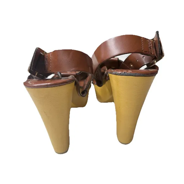 Mossimo Supply Co Strappy Block Heels Brown Shoes Open Toe Size 9 Womens - Image 3