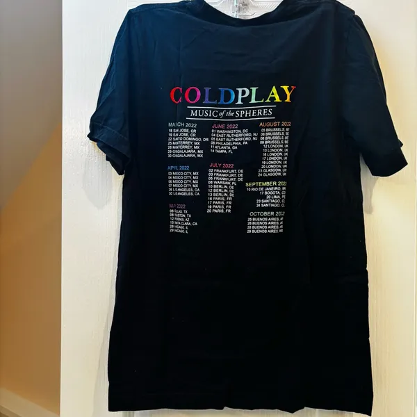 Bella Canvas Coldplay Music of the Spheres 2022 World Tour Album T-Shirt Womens M 100% Cotton - Image 4