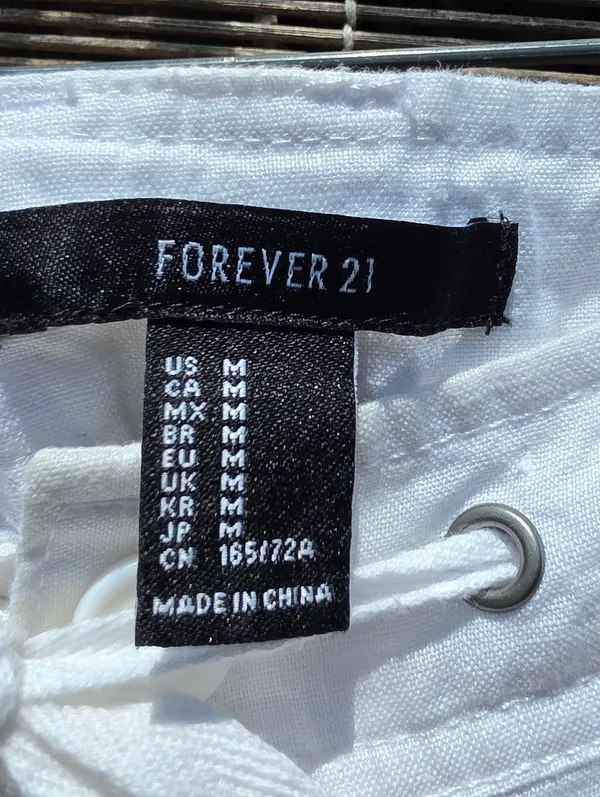 Forever 21 White Linen Pants M - Image 6