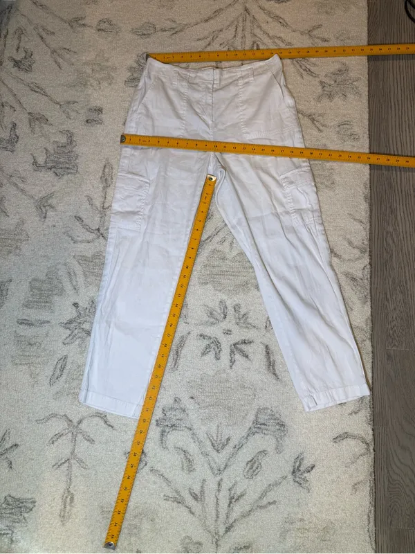 Chico’s White Linen Blend Cargo Utility Pants Size 0.5 / Approx. US 6 - Image 9