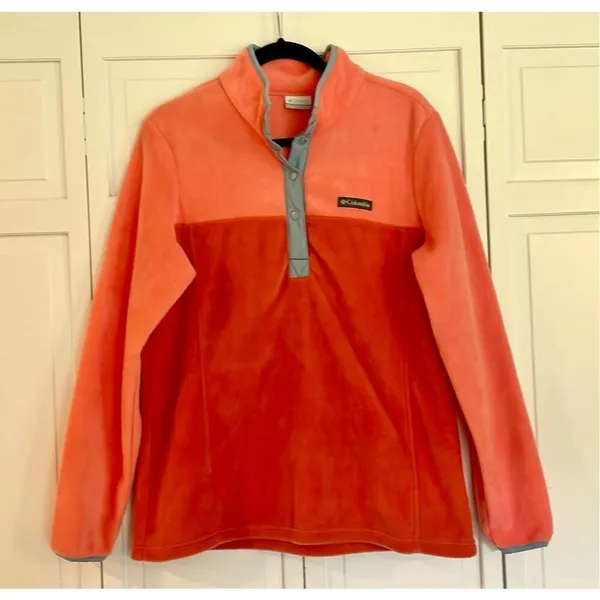 NWOT orange colorblock fleece quarter snap pullover large - Image 11