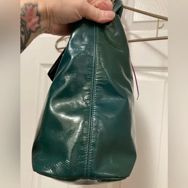 *Coach 18770 Chelsea Teal Hunter Green Patent Leather Tote Shoulder Bag - Image 10