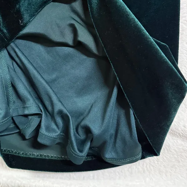 Jessica Howard 6 Emerald Green Velvet Cowl Midi Dress Cocktail‎ Evening Wedding - Image 6