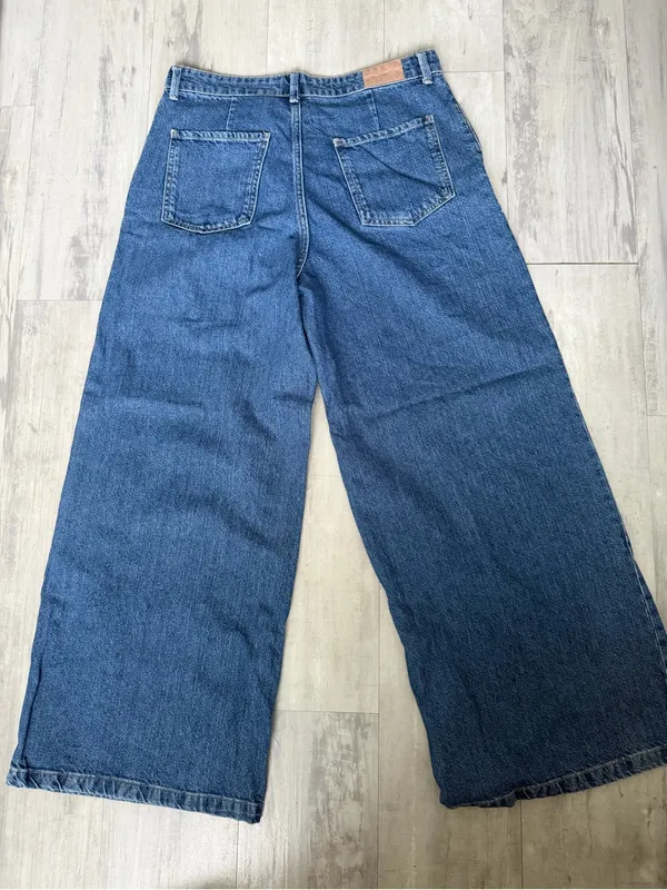 Zara Women’s Relaxed Wide-Leg Denim Jeans - Blue - Image 5