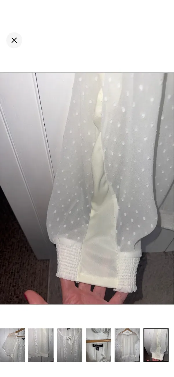 Relativity Y2K Sheer Blouse White Size XL - Image 7