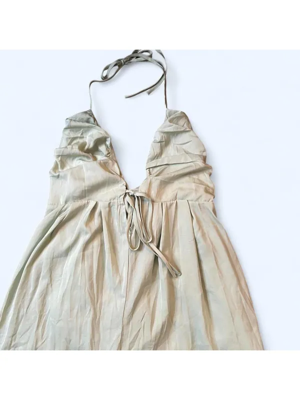 Lulus light sage cottagecore fairy wide leg jumpsuit Size XL - Image 3