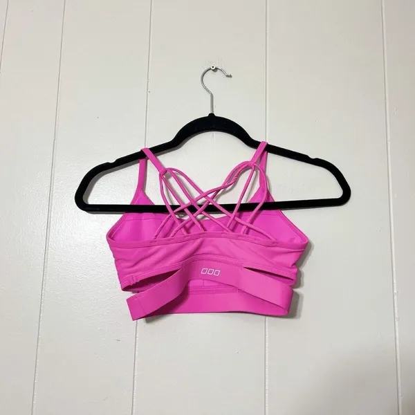Lorna Jane Pink Strappy Sports Bra Workout Yoga Activewear Size Unknown - Image 4