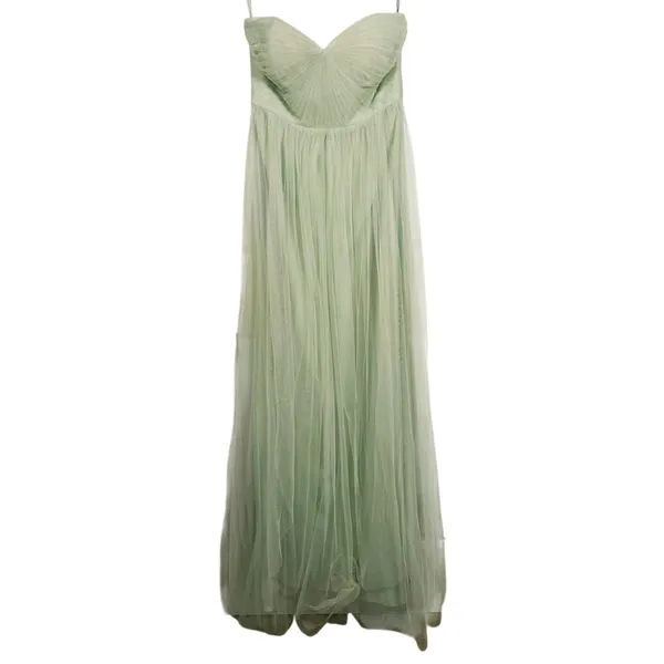 Jenny Yoo Annabelle Strapless Tulle Gown Maxi Dress Size 4 Green Wedding Formal - Image 2