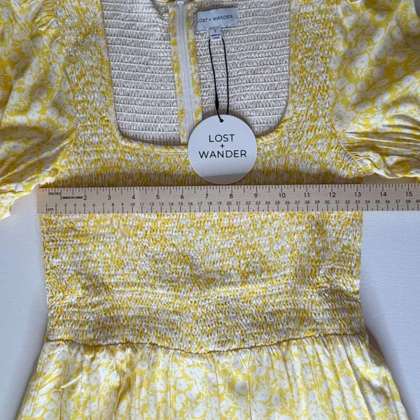 NWT Lost + Wander Sweet Summer Daze Midi Dress Small Yellow‎ Floral Cottagecore - Image 11