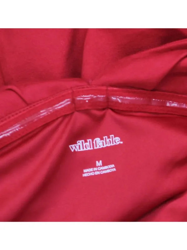 NWT Wild Fable Plunge Bubble Mini A-Line Dress 94775087 Red M - Image 4